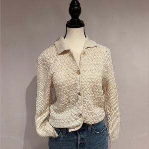 Cream Daniel Hechter Speckled Knit Cardigan Beige